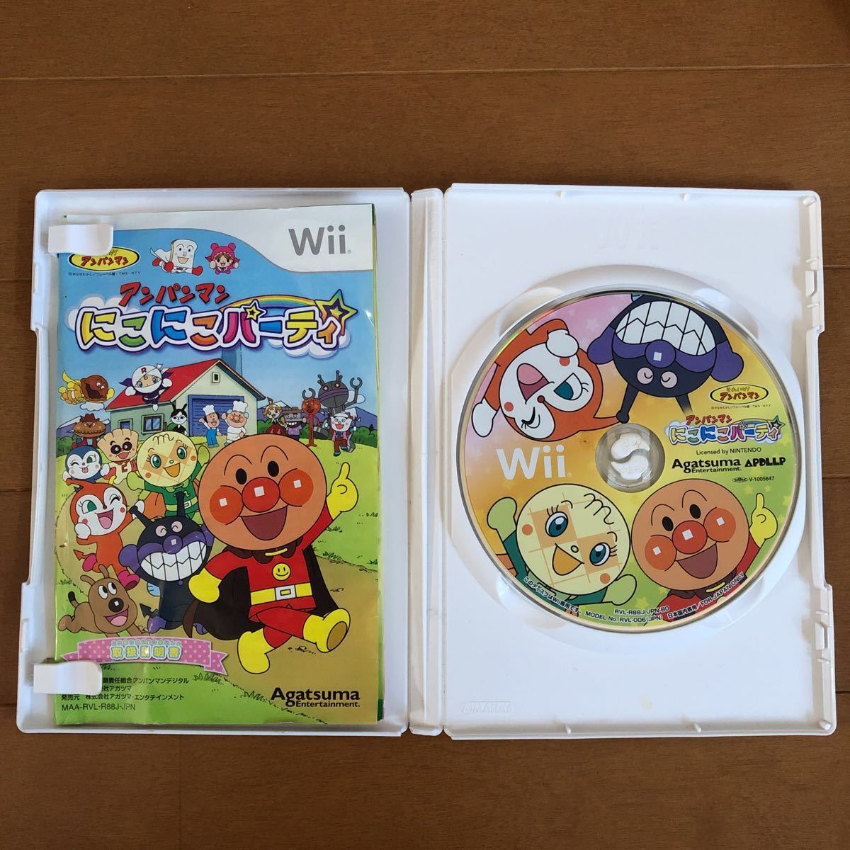 代購代標第一品牌 樂淘letao Wii ソフトアンパンマンにこにこパーティ動作確認済みゲームばいきんまんチーズドキンちゃんメロンパンナ