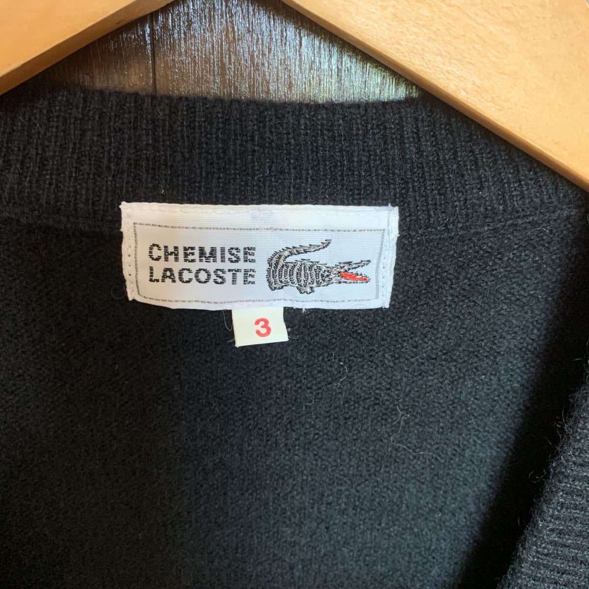 希少 CHEMISE LACOSTE カシミヤ100% セーター 文字ワニ シルバーワニ 