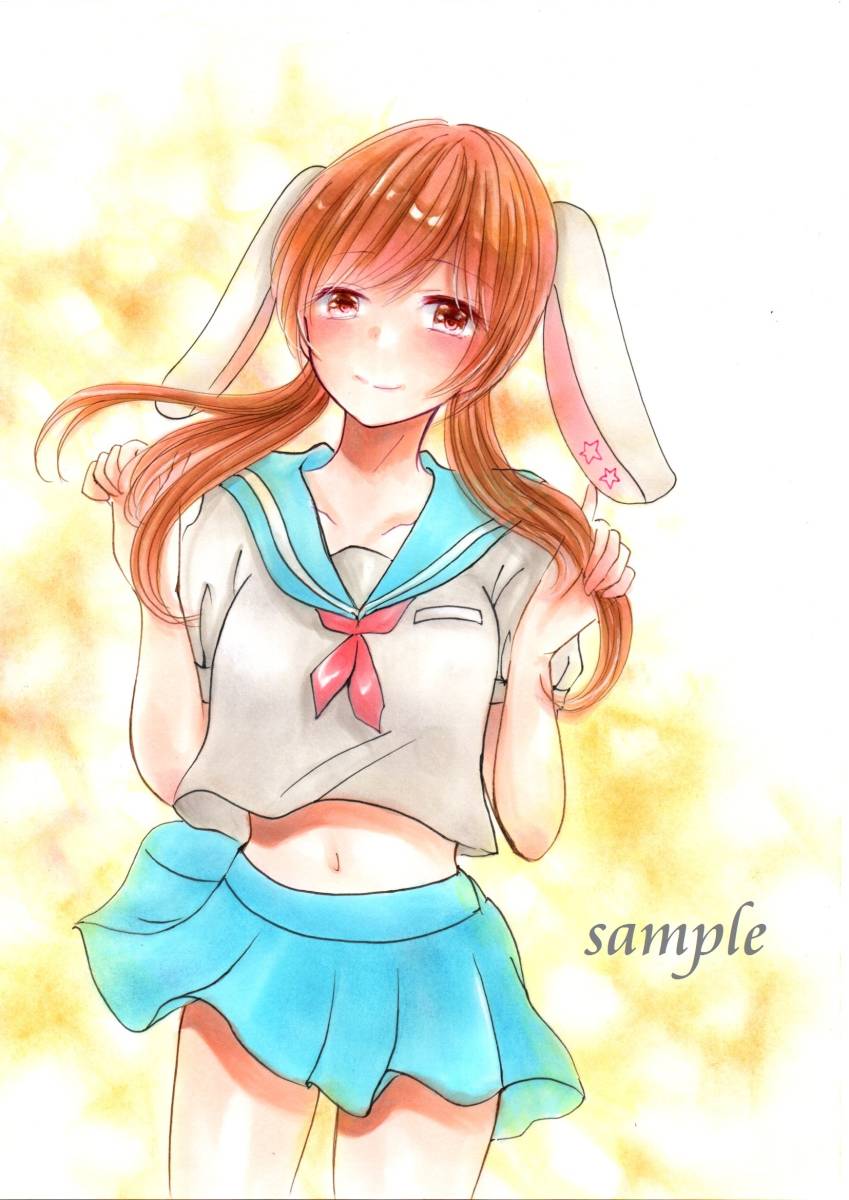 手描きイラスト うさ耳を付けた女の子 ベルベットリボンと眠るアリス サイズ 送込 手描きイラスト 売買されたオークション情報 Yahooの商品情報をアーカイブ公開 オークファン Aucfan Com