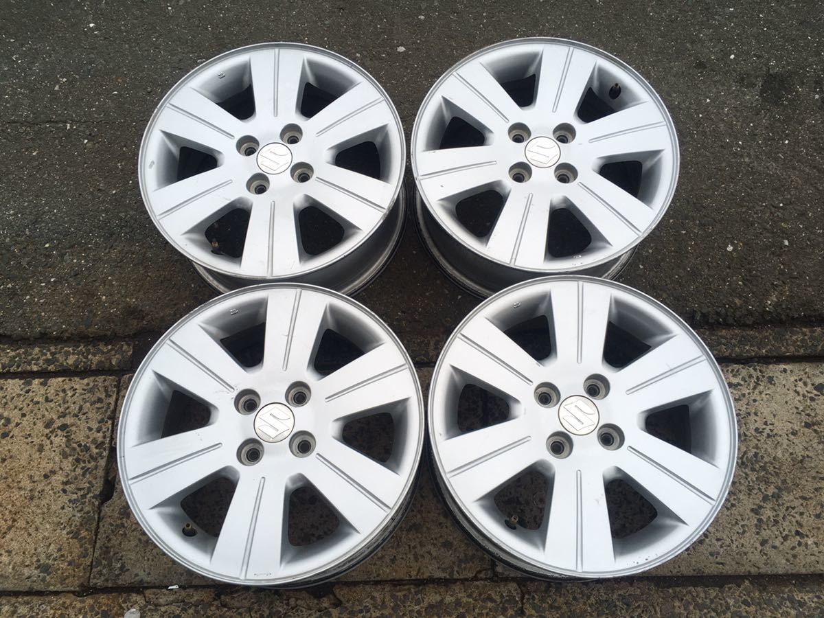 スズキ エリオ 純正 15インチ 6J +45 PCD100&frasl;4H 中古 アルミホイール 4