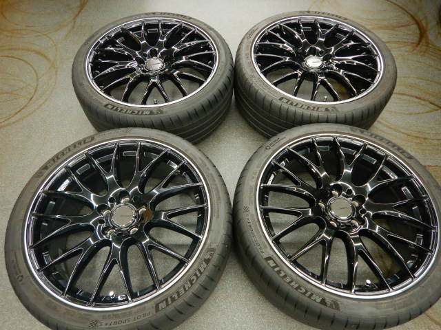 RAYSホムラ２×９　8J-19+45　5-112　ミシュランPS4S　245/35-19　７～８分山。アウディーA4，S4、TT、ベンツＥクラス（Ｗ２１２型）等