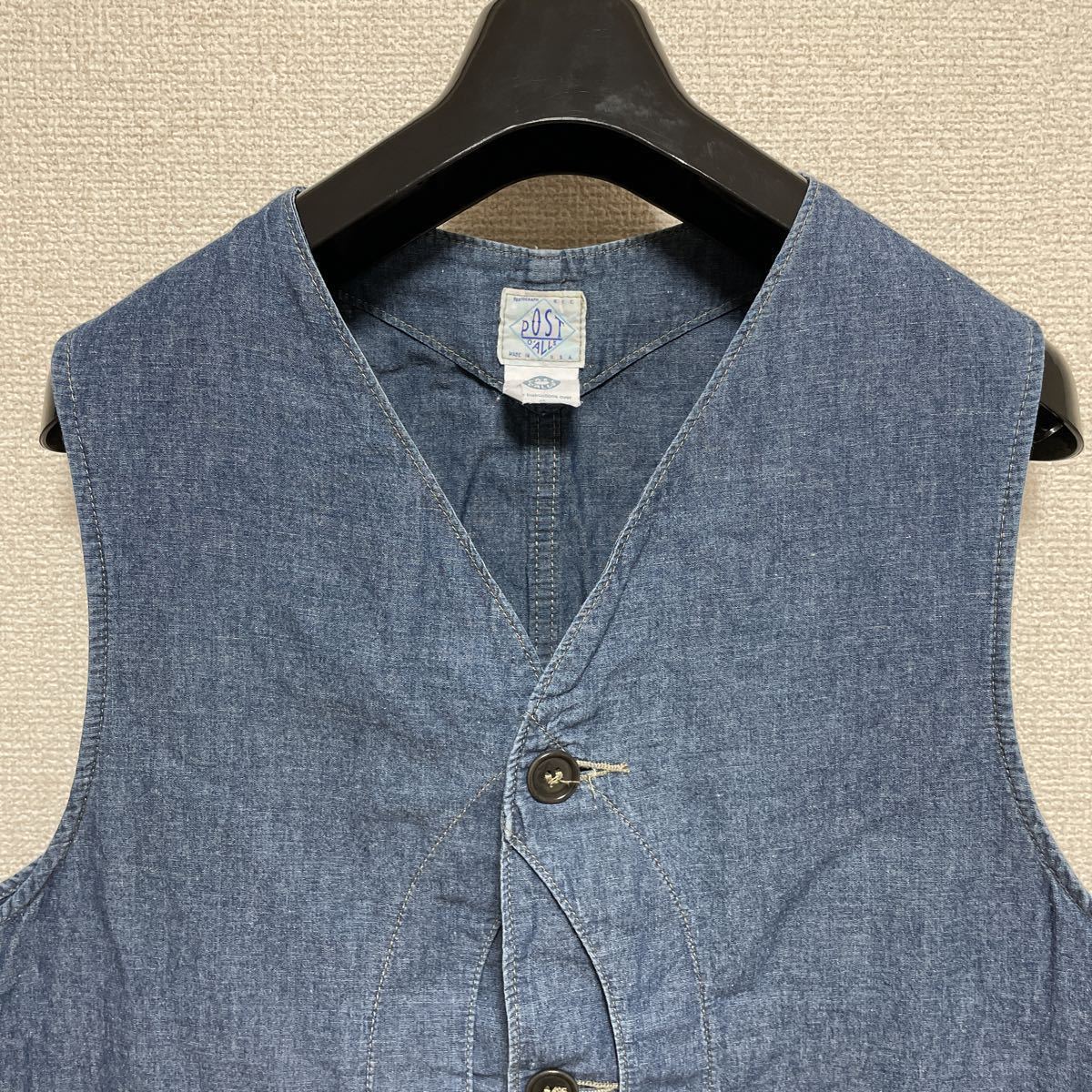 名作 POST OVERALLS インディゴ ロイヤル トラベラー ベスト S 