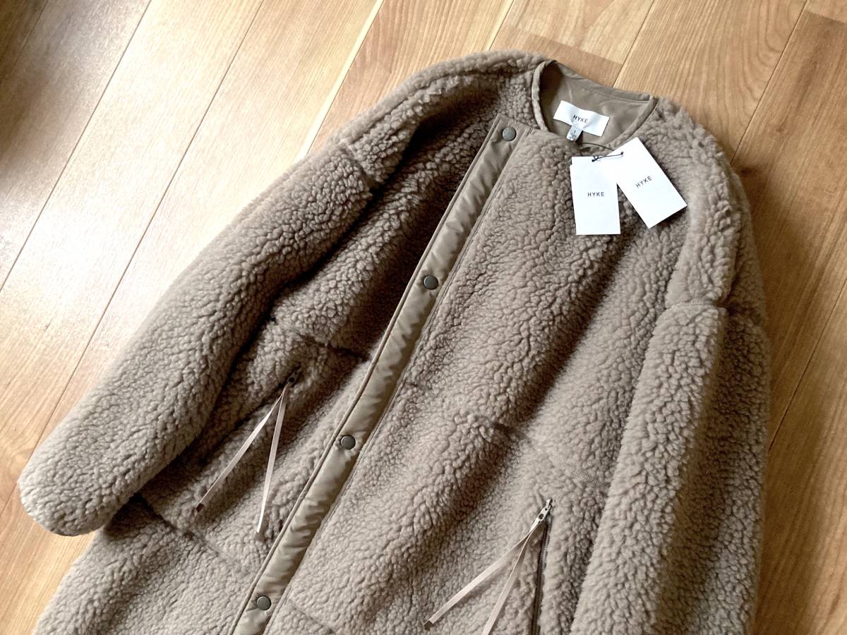 希少色・完売☆ HYKE / 着心地抜群 faux shearling coat / GRAY / size 