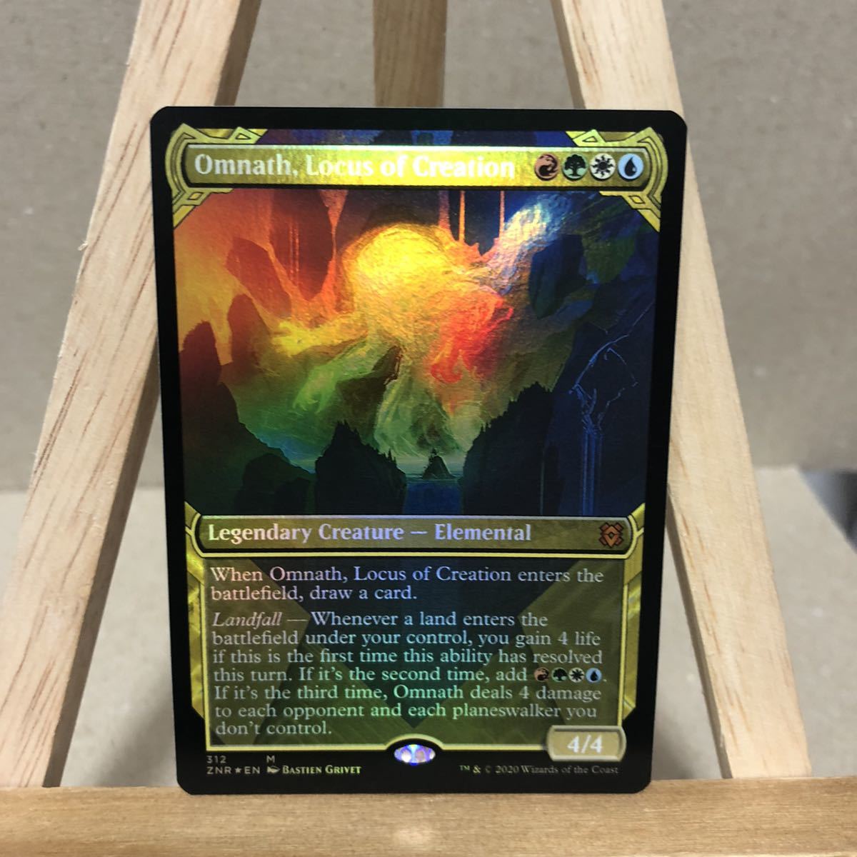 4枚セット ショーケース枠 創造の座、オムナス MTG Foil】(312)□ショーケース□《創造の座、オムナス/Omnath, of Locus マジック：ザ・ギャザリング