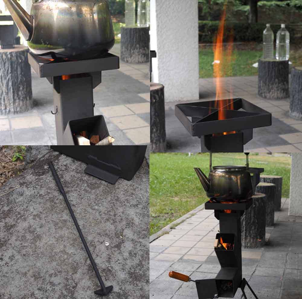 ハイクオリティ ロケットストーブ アウトドア用品 焚き火ソロキャンプ_10