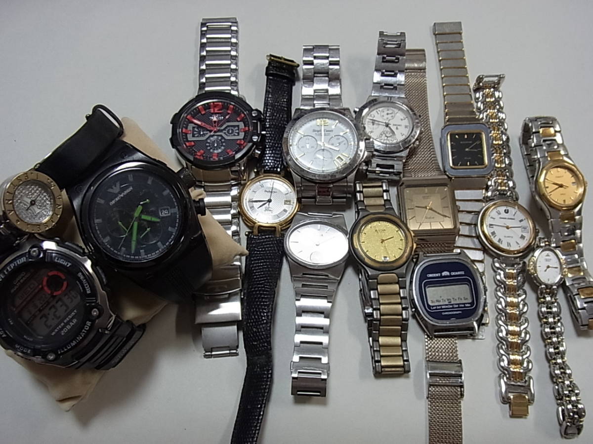 1円スタート ジャンク クォーツ 腕時計 大量 15個 セット セイコー 