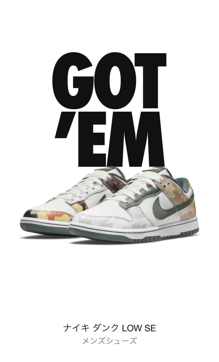 送料無料 Nike SNKRS当選 新品未使用 ダンク LOW Sail Multi-Camo 28㎝ ナイキ DUNK マルチカモ US10 スニーカーズ 限定 完売