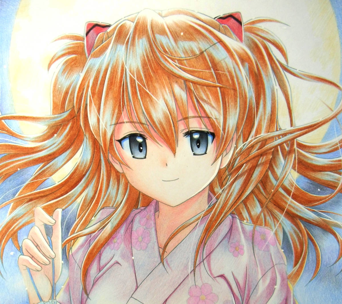 明日香村の夜祭りの後 色鉛筆アート A4(手描きイラスト)｜売買された