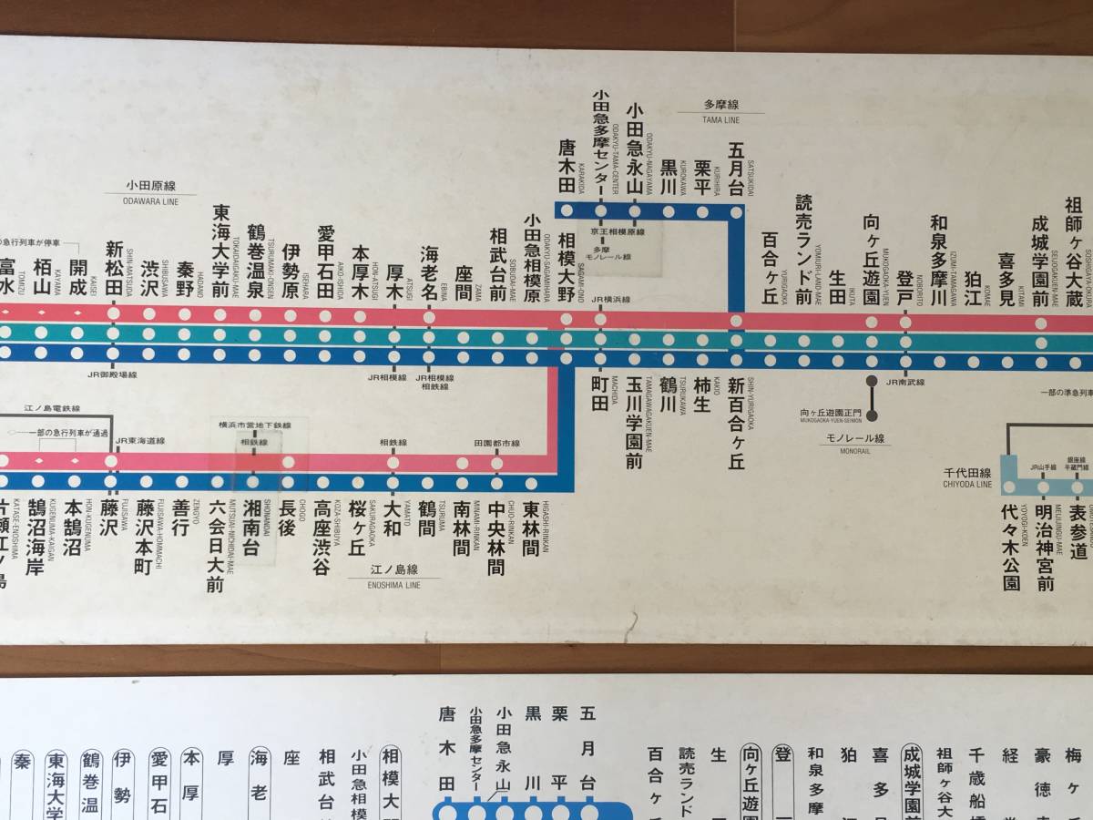 小田急【旧型車 車内側扉上 路線図】3枚1セット 【公式通販】