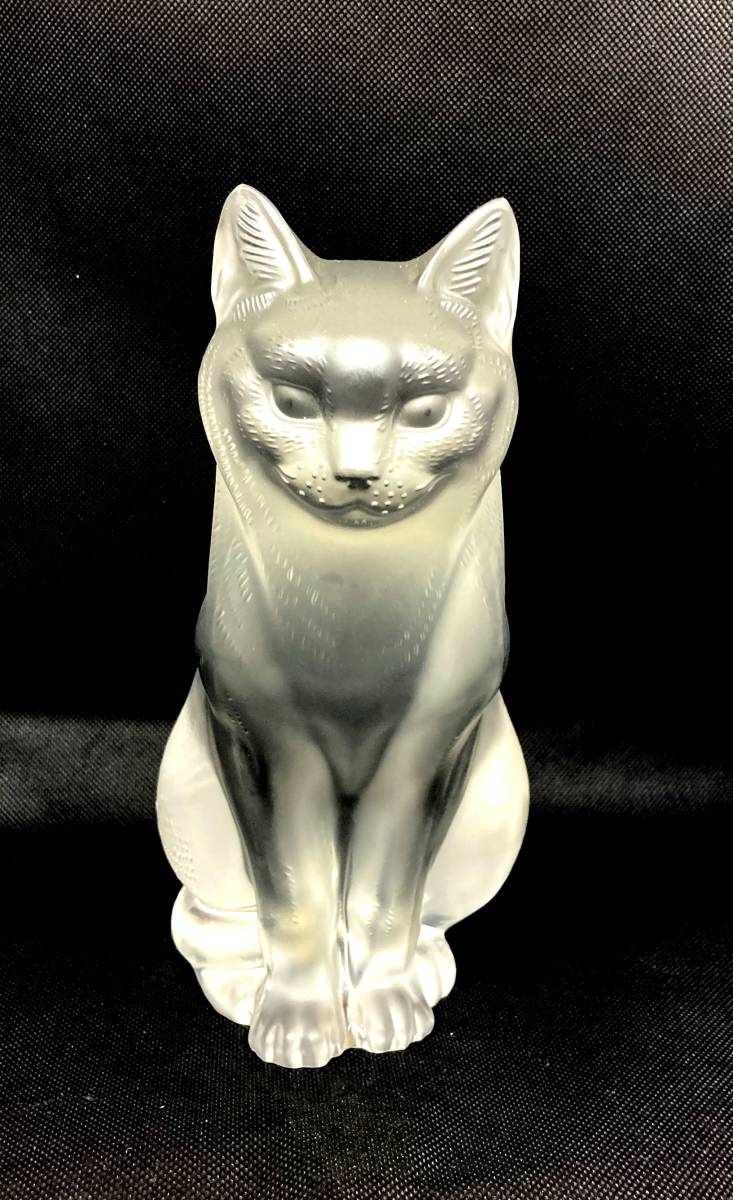 オブジェ ラリック LALIQUE 猫 ネコ cat バカラ クリスタルフィギュア 愛猫