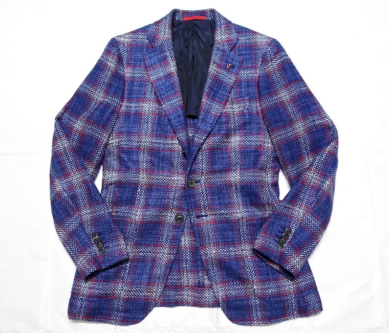 ラペルピン付 良品 ISAIA イザイア CAPRI 最高級 シルクコットン 