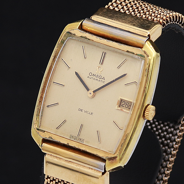 ジャンク品 OMEGA デビル メンズ腕時計 ゴールド文字盤 ベルト無し