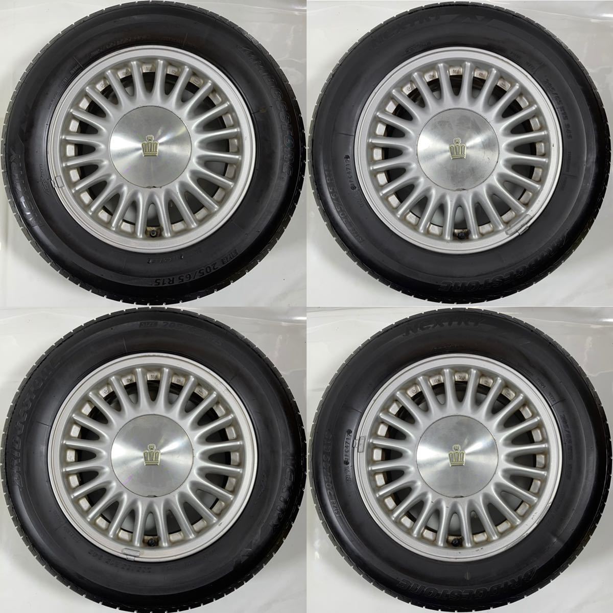 トヨタ クラウン 純正 15インチ タイヤホイールセット205/65R15 TOYOTA クラウン純正アルミホイール 205/65R15 BRIDGESTONE NEXTRY 5穴