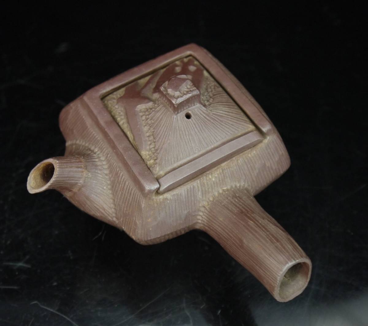 鳳】萬古焼☆煎茶道具 萬古 木阿弥 横手急須 在銘 茶器 茶具 茶瓶