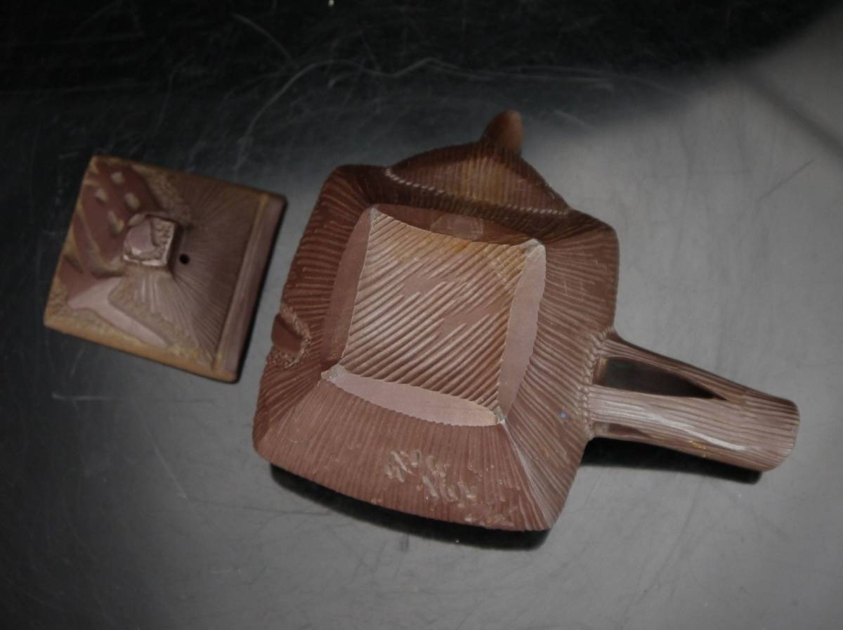 鳳】萬古焼☆煎茶道具 萬古 木阿弥 横手急須 在銘 茶器 茶具 茶瓶