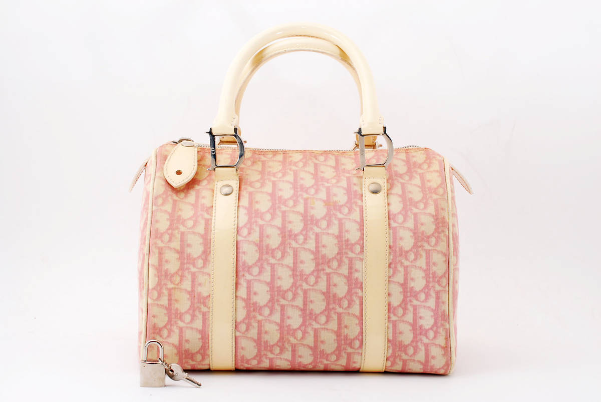 1円スタート】Christian Dior ディオール トロッター PVC ミニボストン 