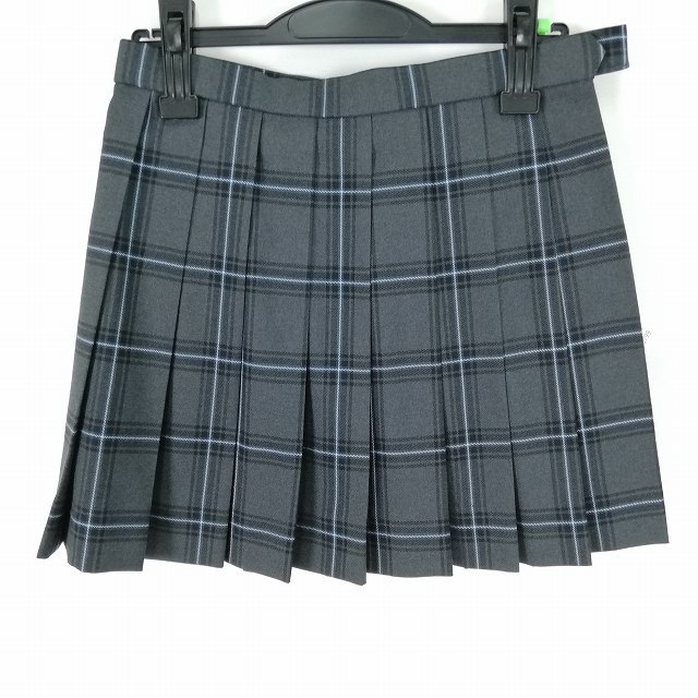 数量限定，限定セール 1円 スクールスカート 学生服 冬物 16車ヒダ w68-丈40 東京上野高校 ミニ 制服 女子 チェック 水色/グレー/黒 ランクB HK5799(学生服)｜売買されたオークション情報、yahooの商品情報をアーカイブ 学生服