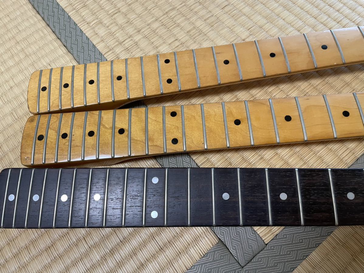 Fender Stratocaster Japan Neck Flat ローズ指板 ギターネック ストラトキャスター 3本セット 1円～売り切り