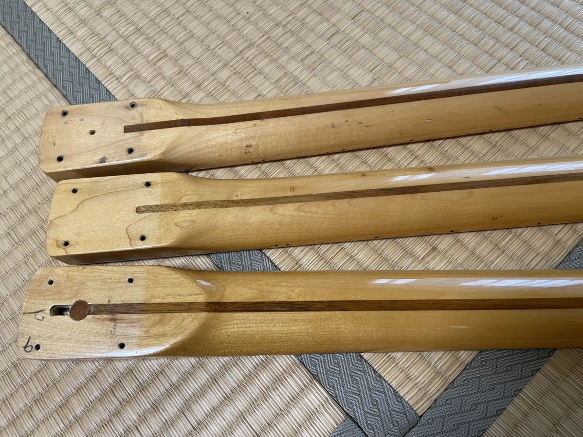 Fender Stratocaster Japan Neck Flat ローズ指板 ギターネック ストラトキャスター 3本セット 1円～売り切り