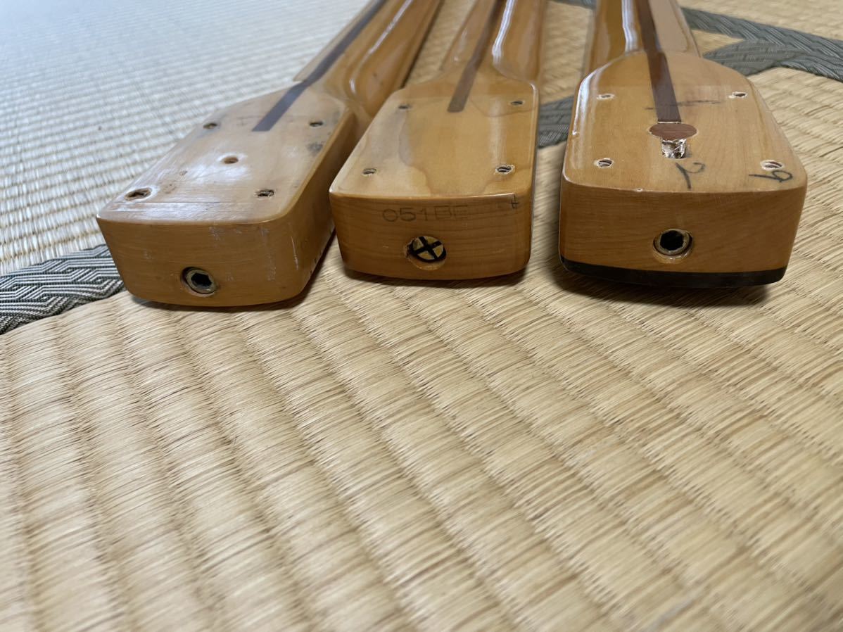 Fender Stratocaster Japan Neck Flat ローズ指板 ギターネック ストラトキャスター 3本セット 1円～売り切り