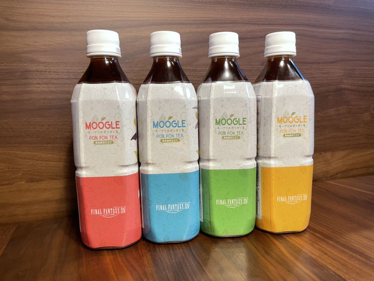 □ 新品未開封 ローソン限定 FF14 ファイナルファンタジー14 モーグリのポンポン茶 黒烏龍茶仕立て 全4種セット ② □_2