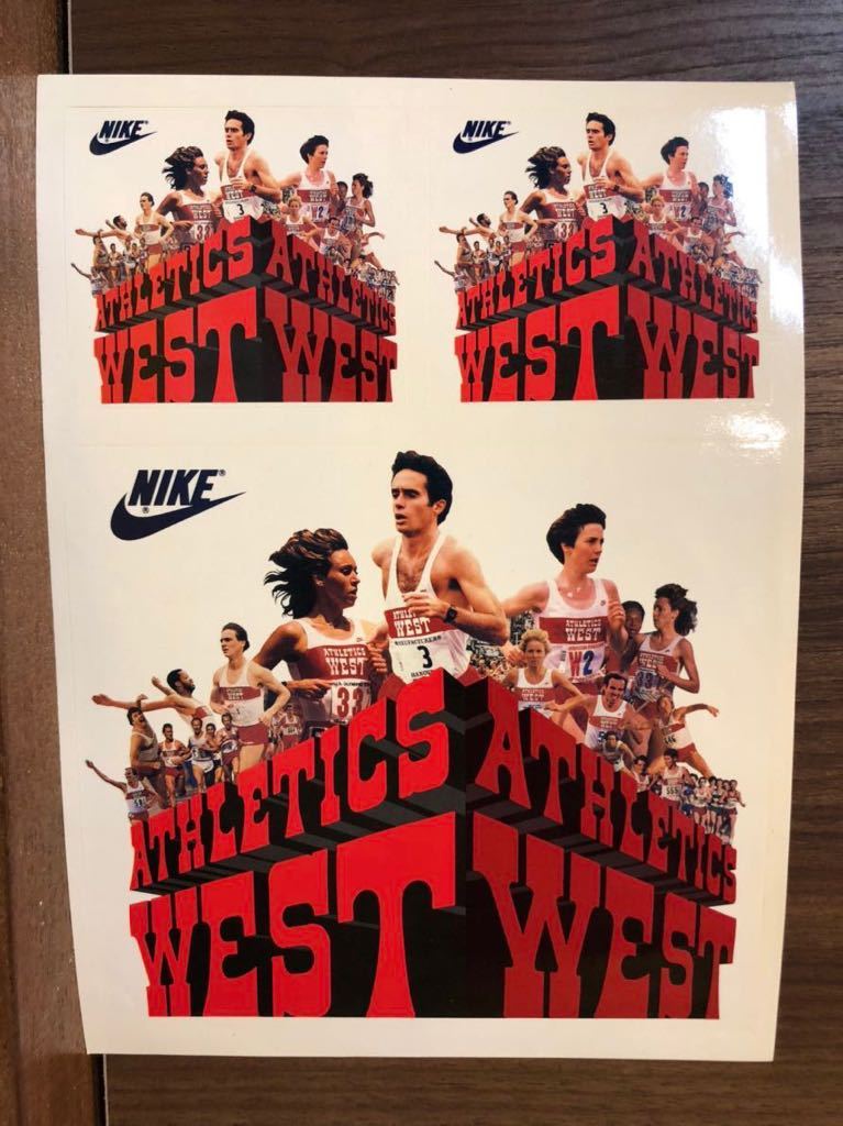 超レア　athletics west アスレチックスウエスト　80s 80年代　NIKE ナイキ　ステッカー　ヴィンテージ　ビンテージ　風車　ゴツ　筆記　