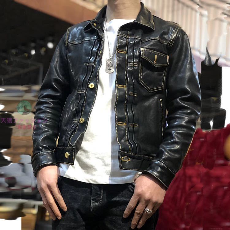 ○高品質 レザージャケット 本革 馬革 ホースハイド バイクジャケット 