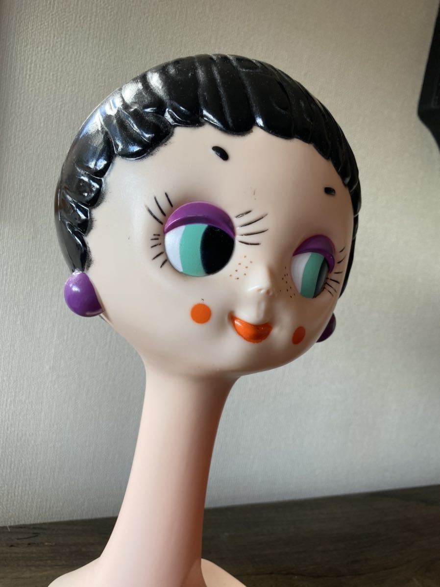 ツイッギー貯金箱 ヘッドマネキン 昭和レトロアンティークソフビ 希少