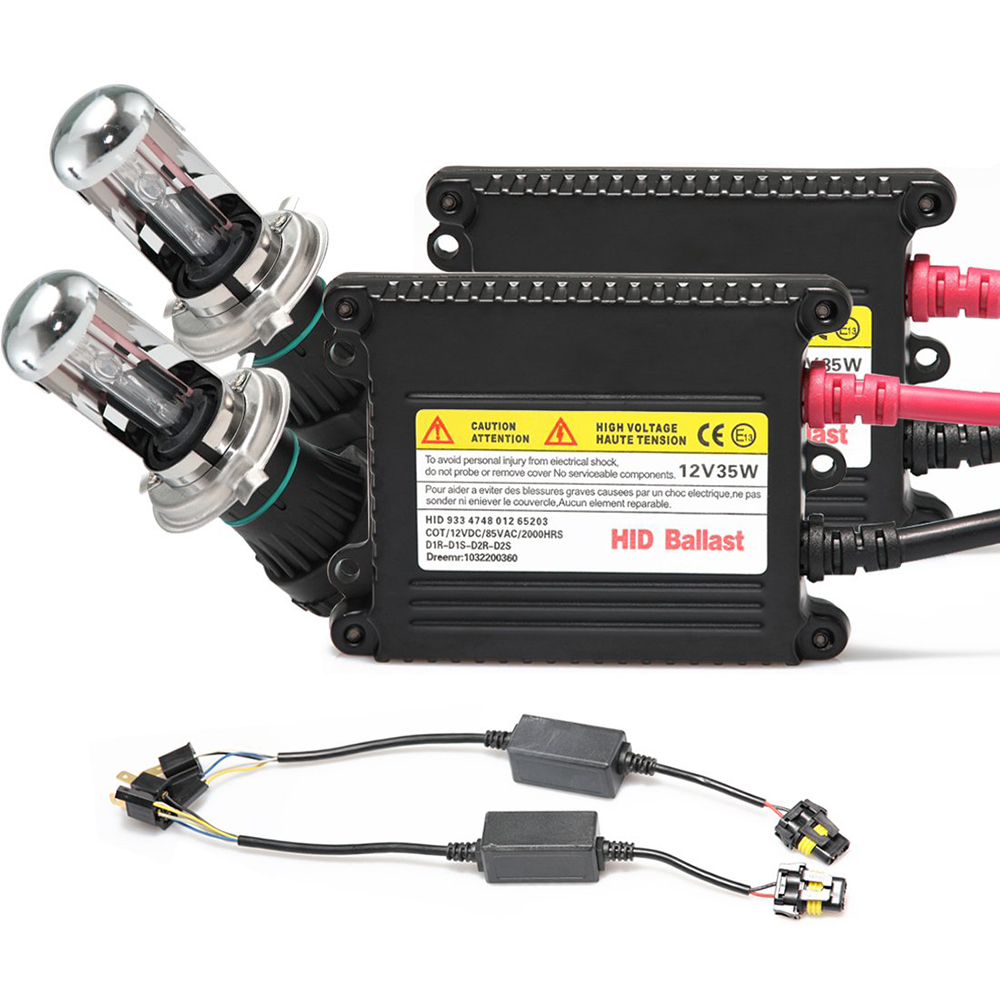 1円から~送料無料 スライド式 HIDバルブ H4 Hi/Low切替 HIDフルキット リレーレス付き 交換HIDキット 極薄型HID 防水仕様ヘッドライト6000K