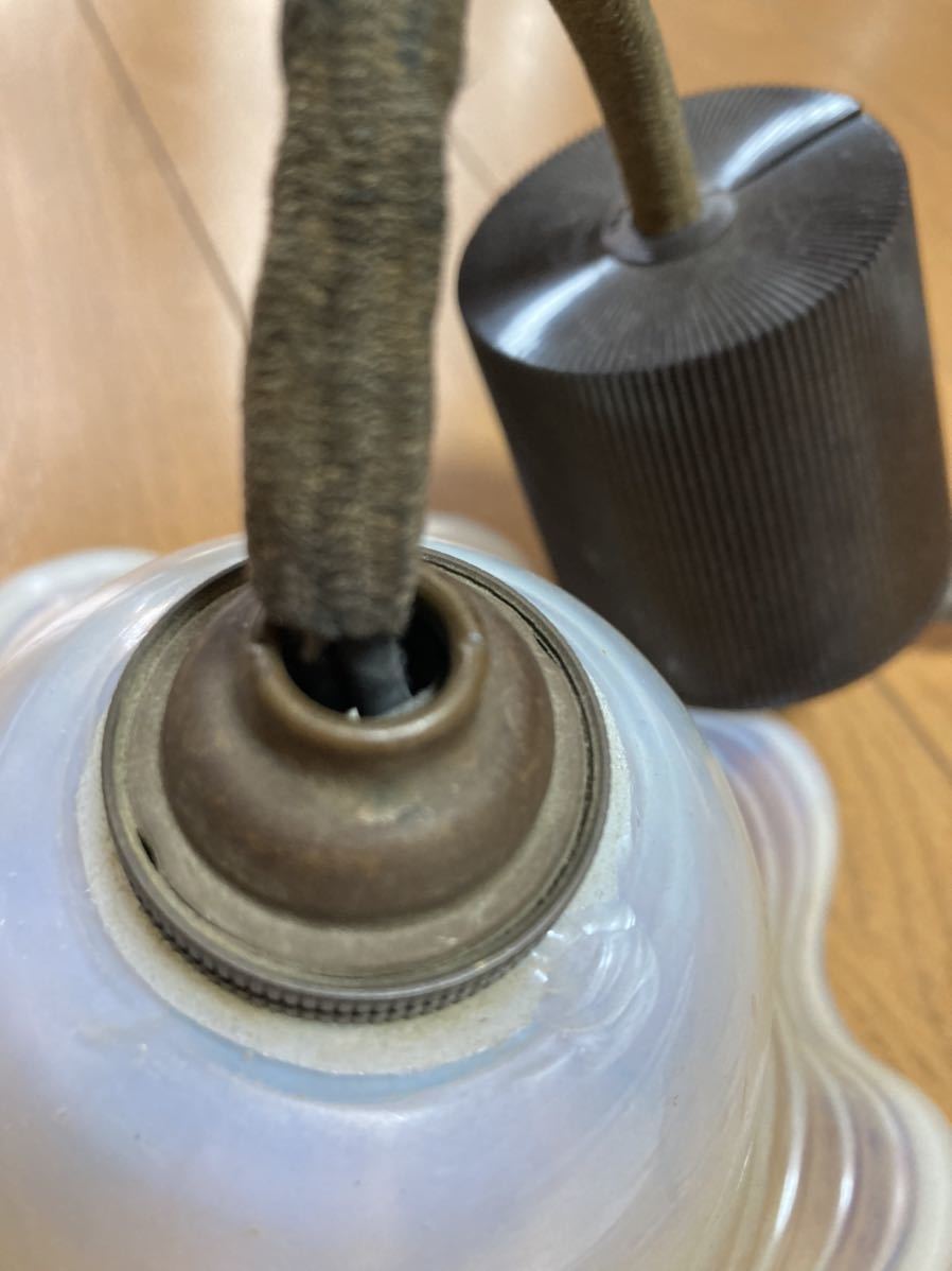値下げ 大正～昭和初期 電気笠 電笠 電灯笠 電傘 大正ガラス 骨董