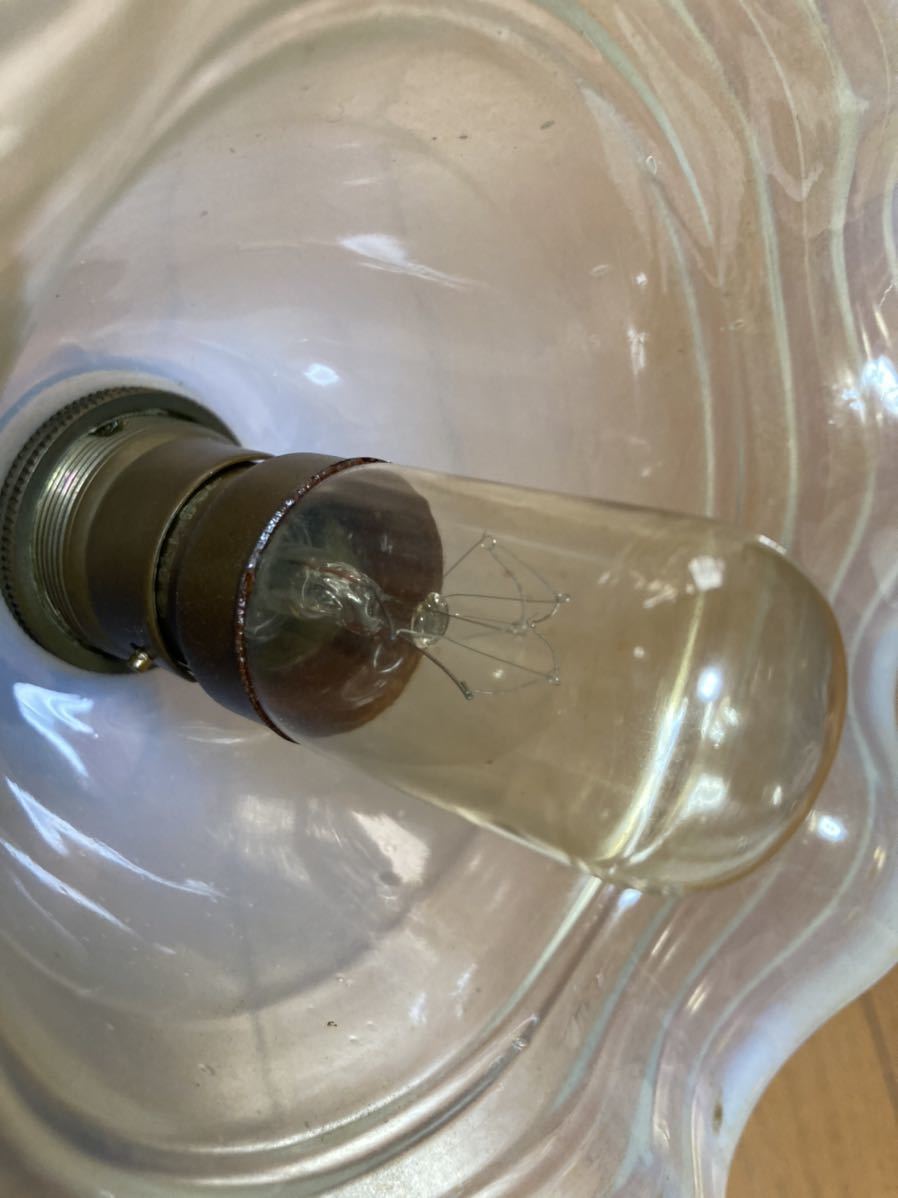 値下げ 大正～昭和初期 電気笠 電笠 電灯笠 電傘 大正ガラス 骨董