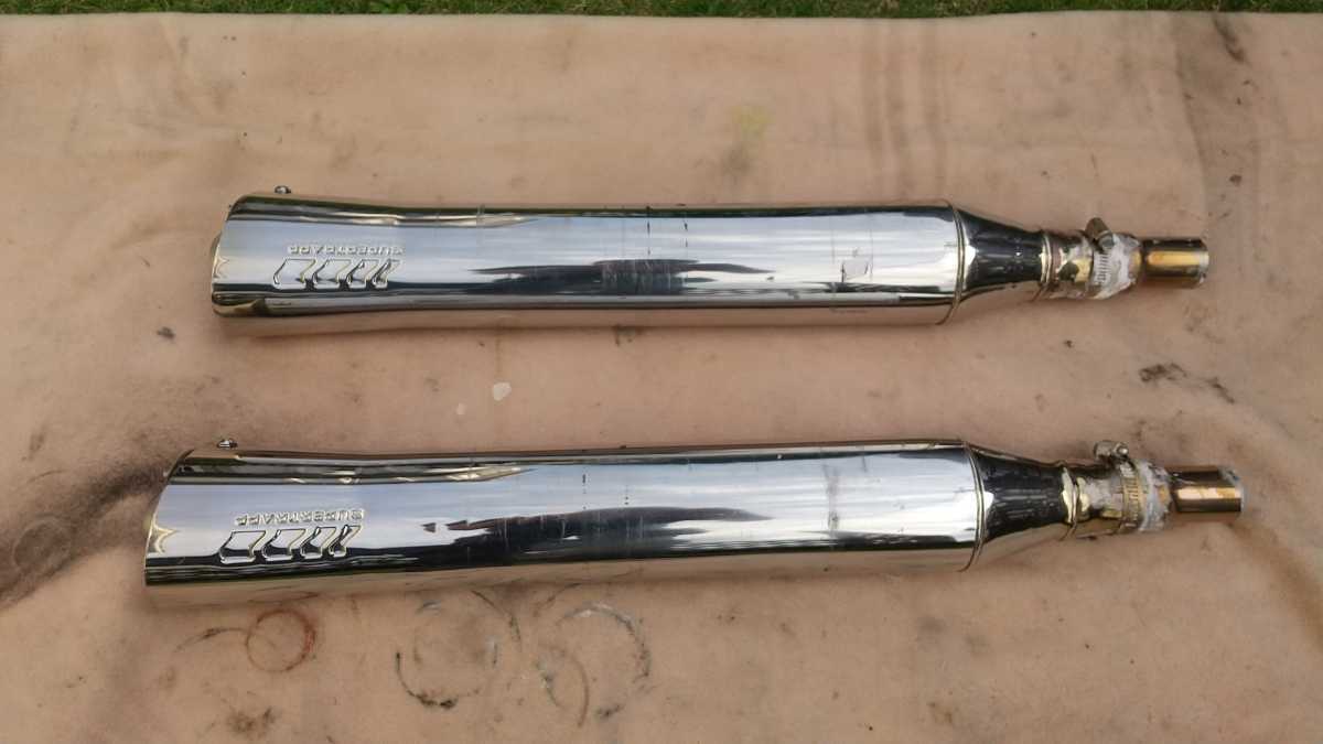 XV1600 スーパートラップマフラー スリップオン 程度上。(マフラー本体  