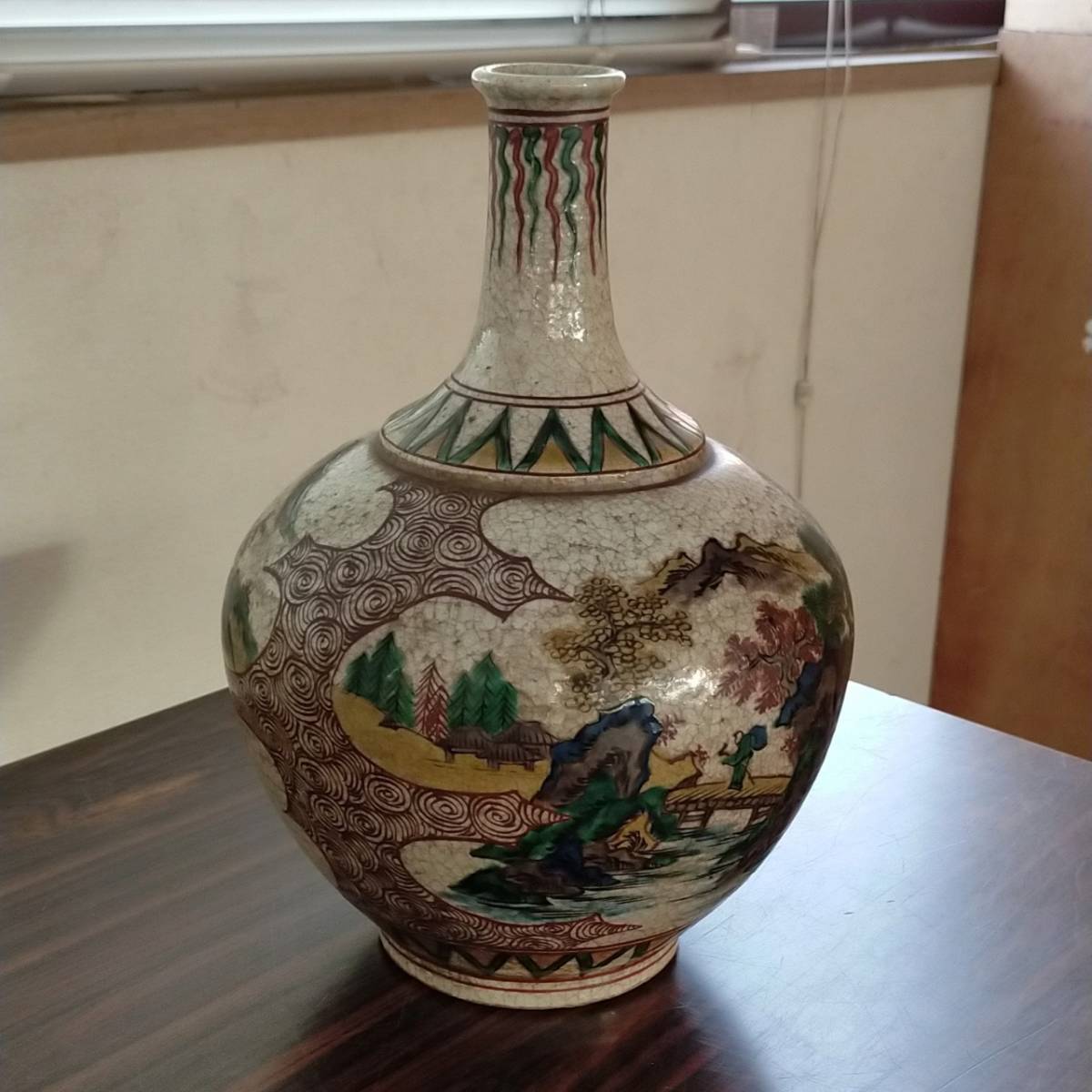 T05 古九谷 角福 古美術 花瓶 壺