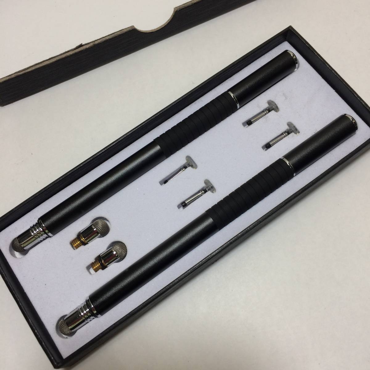 送料込み 送料無料 MEKO/スタイラス/タッチペン2本/+交換用ペン先 6個付き ブラック iPad/Android/タブレット iPhone スタイラスペン_2