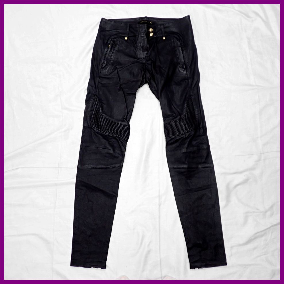 BALMAIN (レザーパンツ) (BALMAIN - BALMAIN PARIS バイカー BALMAIN (レザーパンツ) (BALMAIN - BALMAIN PARIS バイカー