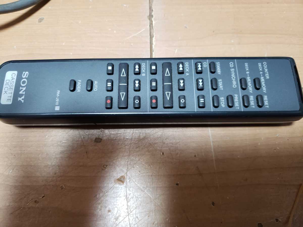 販売直送 リモコン☆SONY/ソニー☆RM-J910☆Wカセットデッキ用