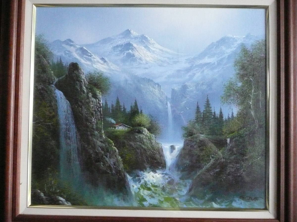 新作入荷，新作】 極上 G.JUN 油彩風景画/自然絵画額 三越購入 額装