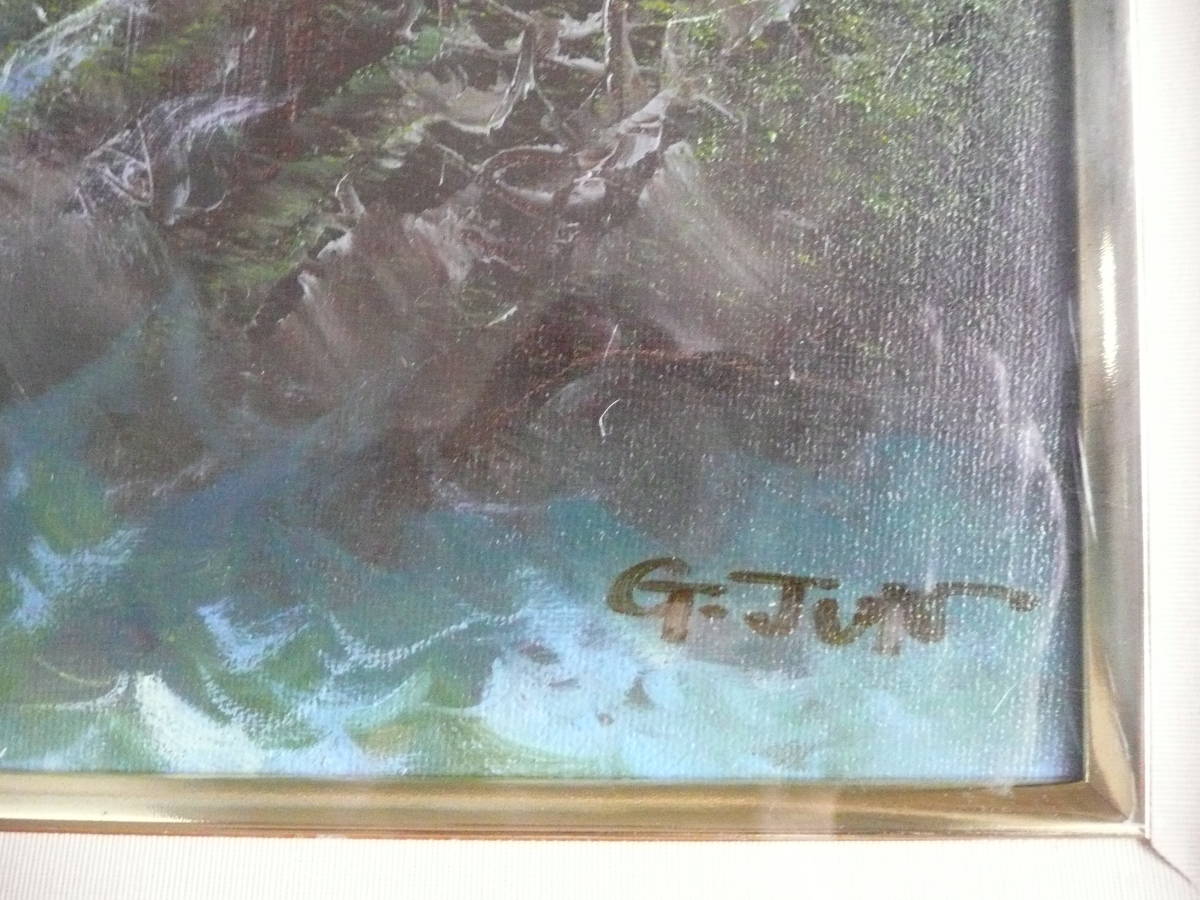 新作入荷，新作】 極上 G.JUN 油彩風景画/自然絵画額 三越購入 額装