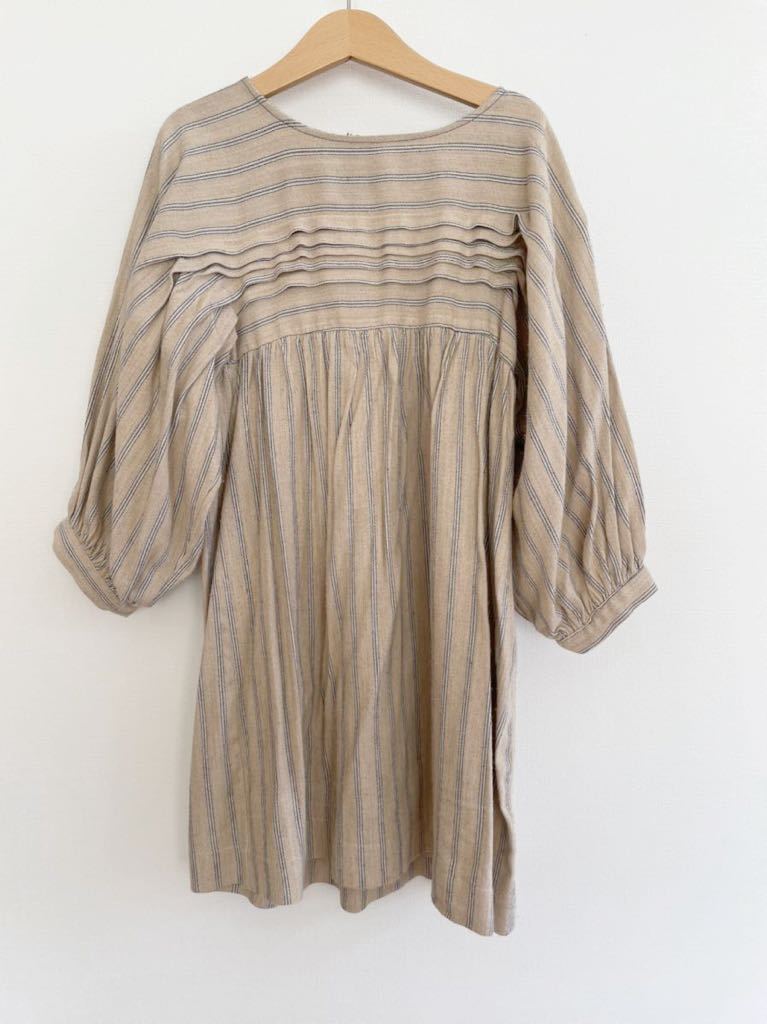 ZARA ベージュストライプワンピース 134 9歳 9Y zara Zara ザラ ぽわん  