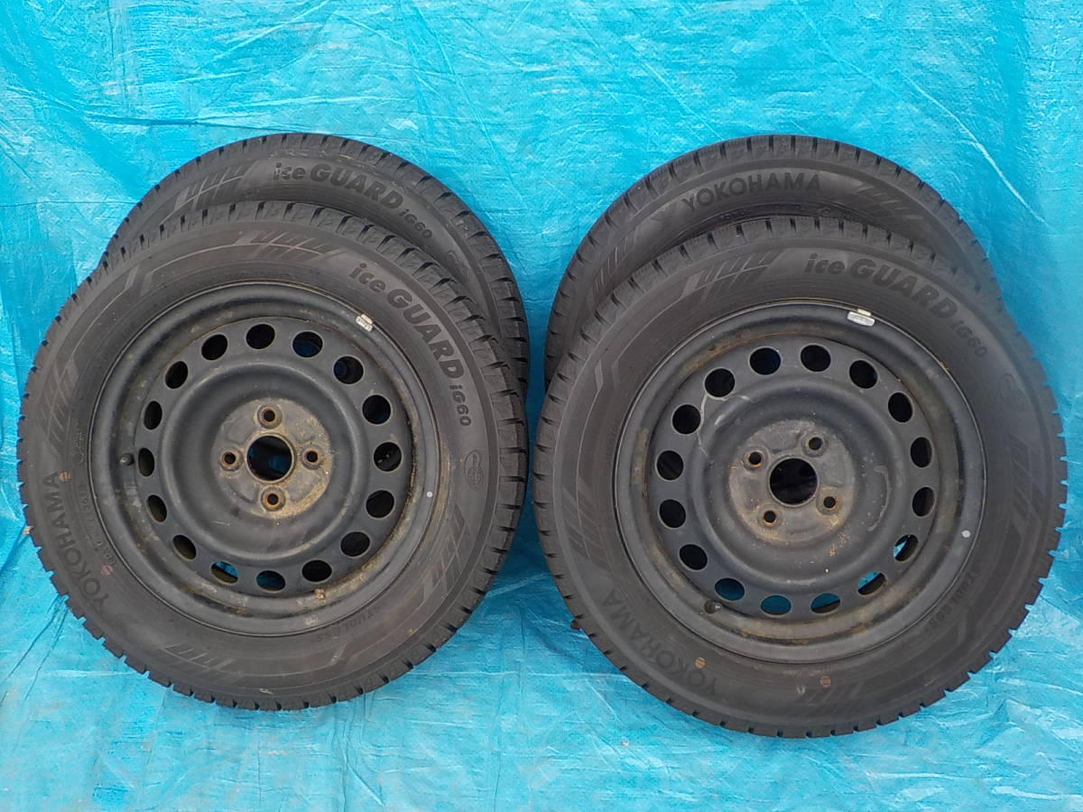 ダンロップ バリ山 175⁄65R15 スタッドレスタイヤ鉄ホイールセット 