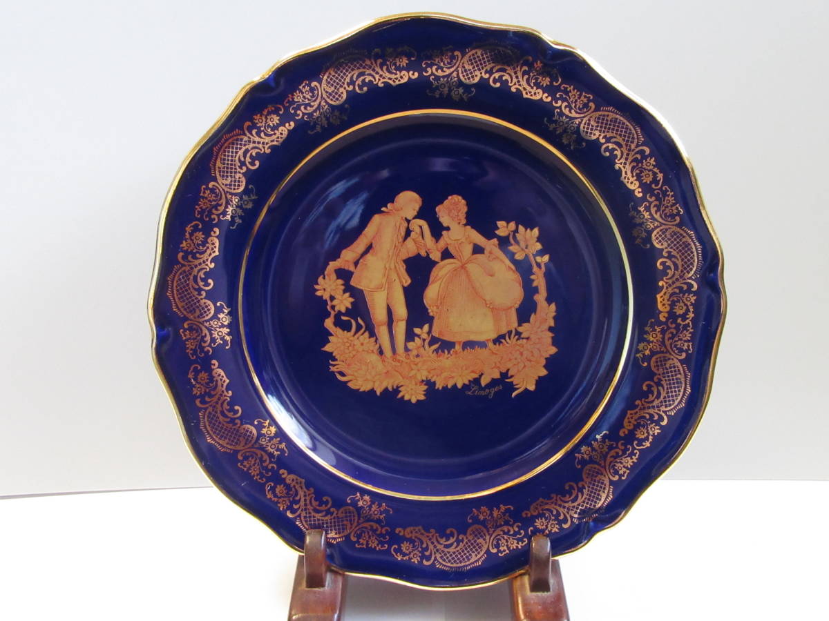 即決】□LIMOGES リモージュ「PORCELAINE プレート皿 飾り皿/絵皿 