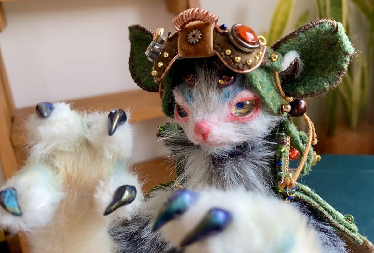 もる　「森の冒険鼠」アートドール　スチームパンク　創作人形　ハンドメイド_4