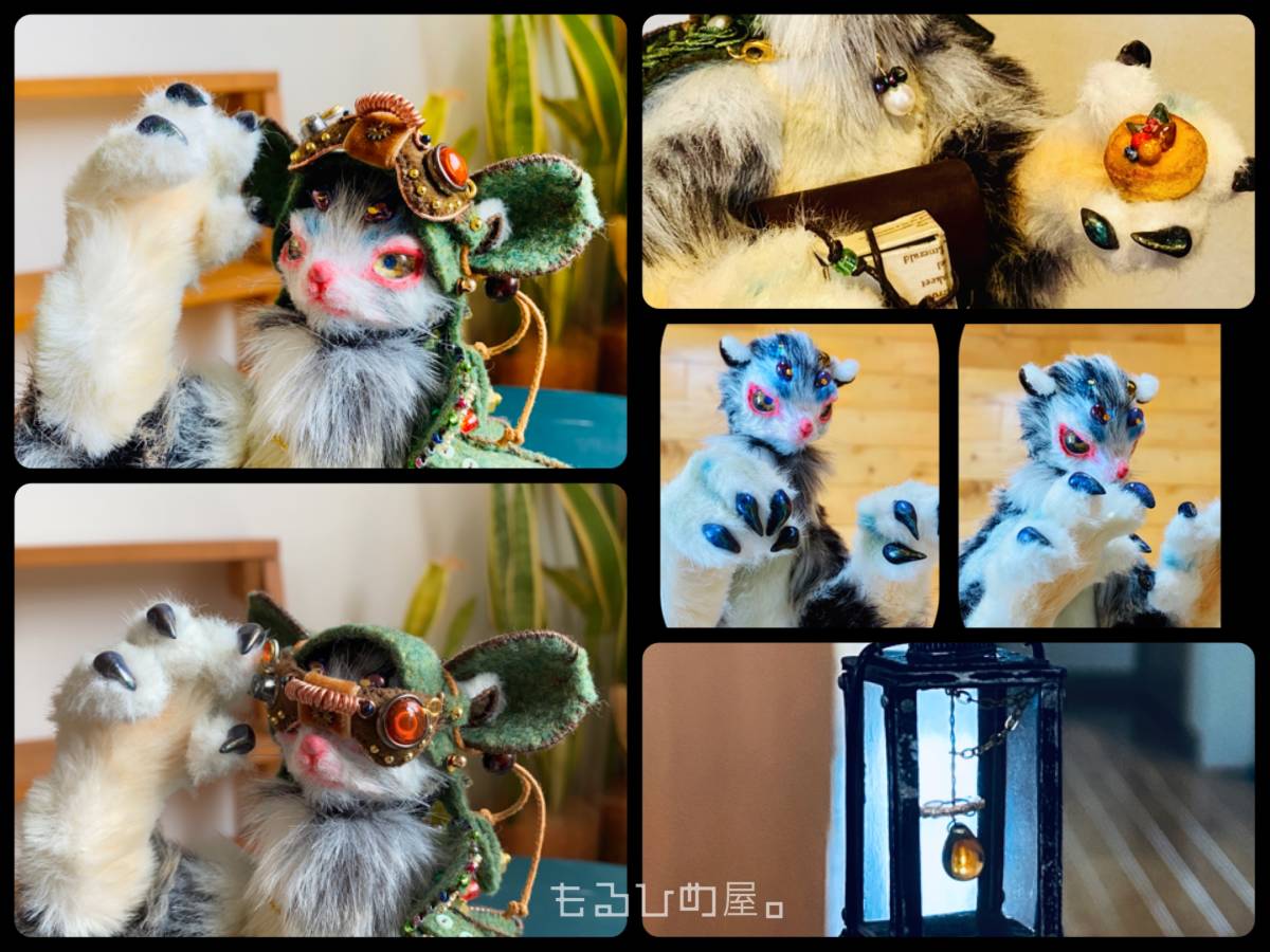 もる　「森の冒険鼠」アートドール　スチームパンク　創作人形　ハンドメイド_8