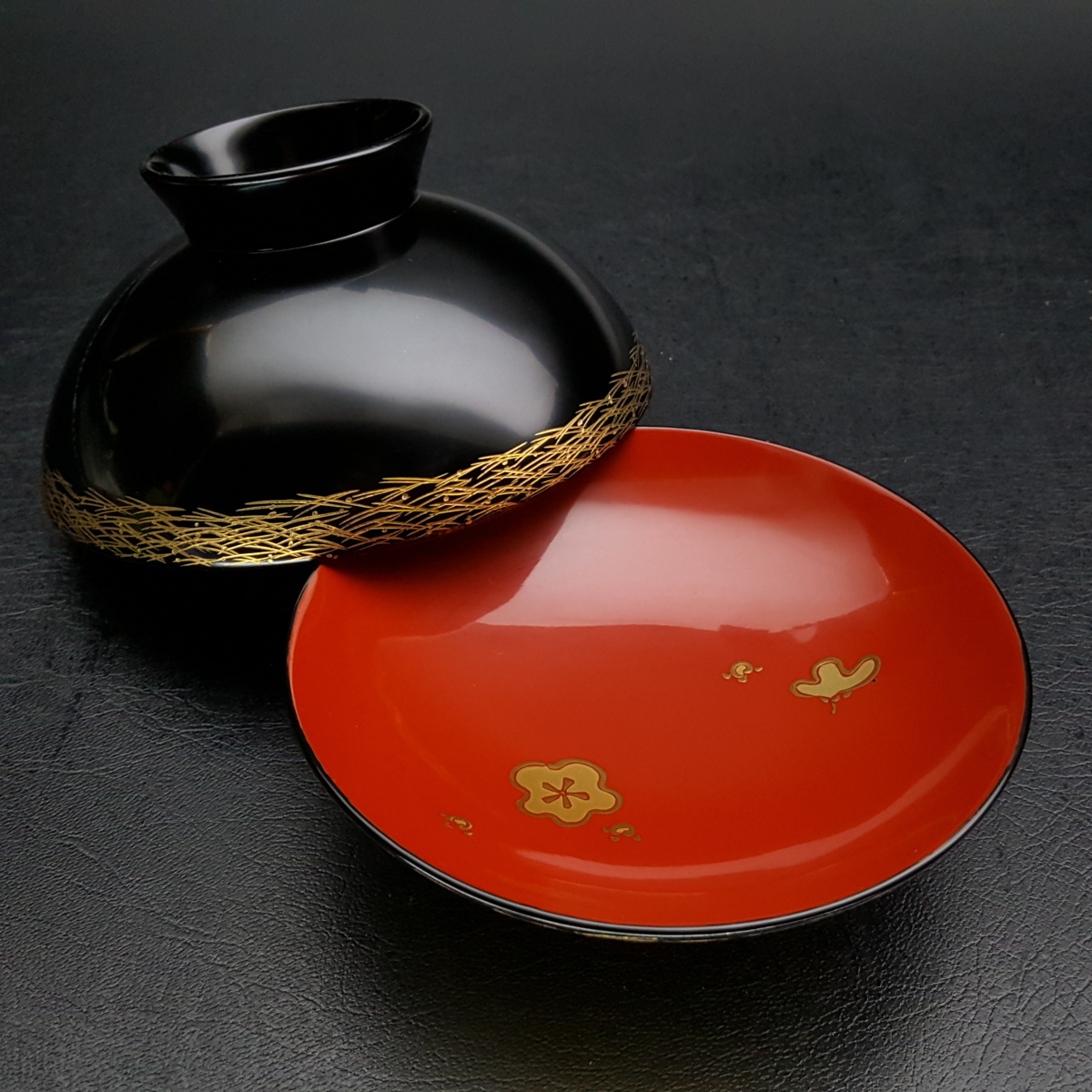 輪島塗 古美味張間麻佐緒 山桜吸物椀 五客 茶道具 保証品 YMd2 葵房