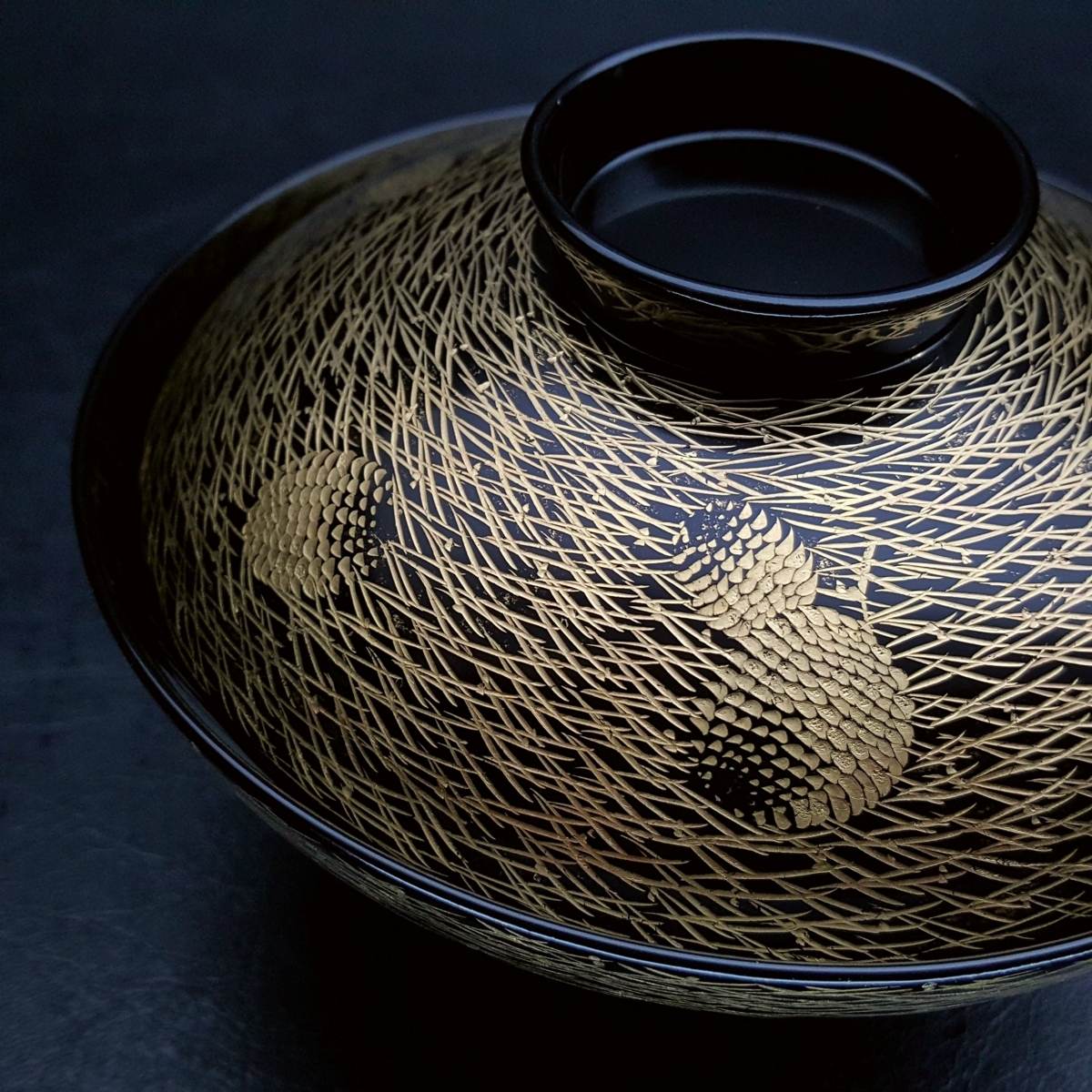 輪島塗 古美味張間麻佐緒 山桜吸物椀 五客 茶道具 保証品 YMd2 葵房