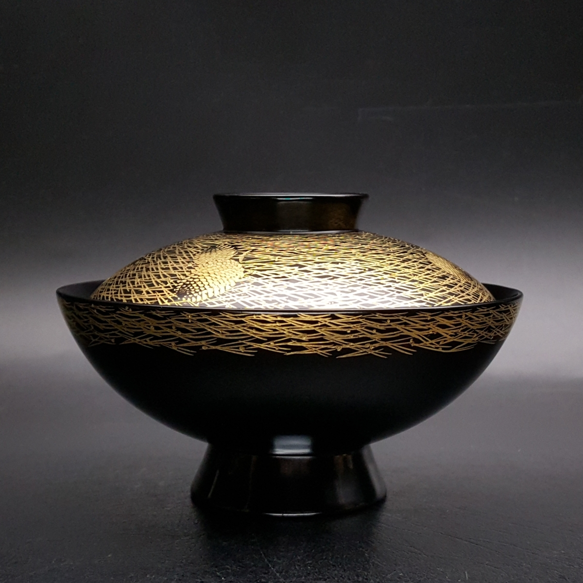 輪島塗 古美味張間麻佐緒 山桜吸物椀 五客 茶道具 保証品 YMd2 葵房