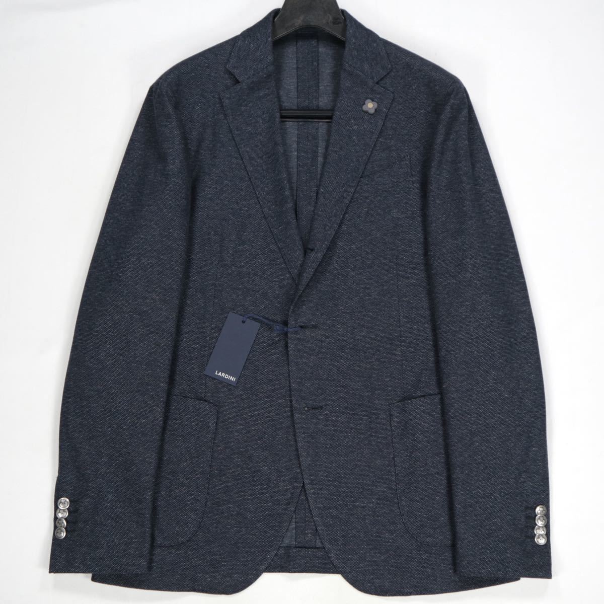 新品 LARDINI テーラードジャケット 52 ダークネイビー 定価 10.5万 ラルディーニ ジャケット イタリア製 LARDINI - 中古ラルディーニ 超高級 春夏 0