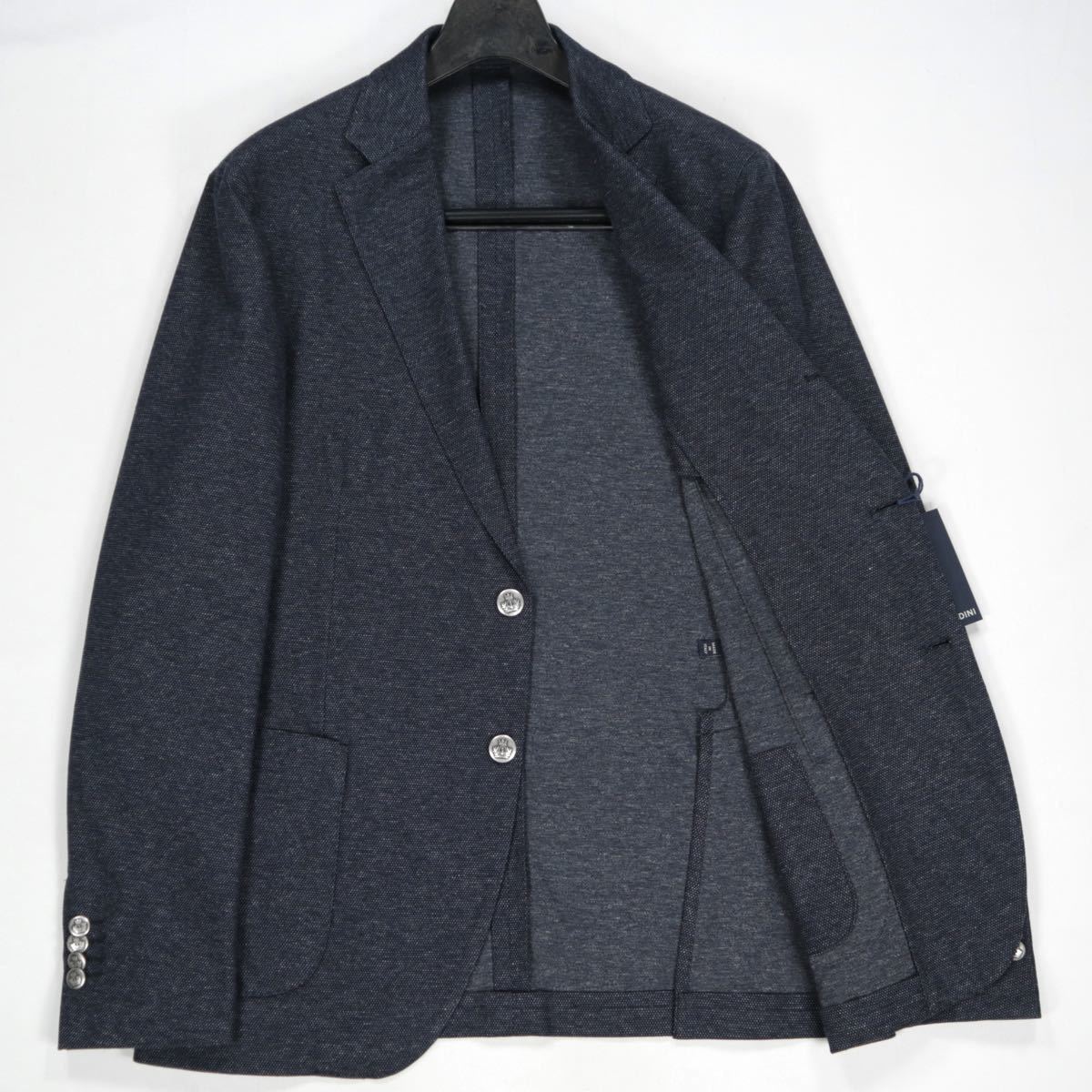 新品 LARDINI テーラードジャケット 52 ダークネイビー 定価 10.5万 ラルディーニ ジャケット イタリア製 LARDINI - 中古ラルディーニ 超高級 春夏 0