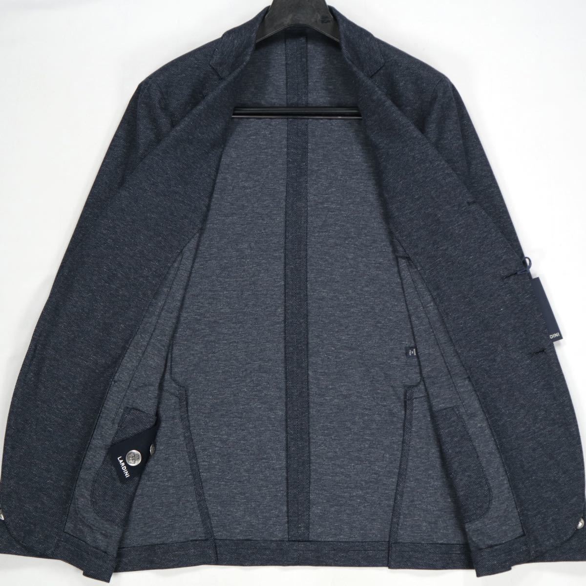 新品 LARDINI テーラードジャケット 52 ダークネイビー 定価 10.5万 ラルディーニ ジャケット イタリア製 LARDINI - 中古ラルディーニ 超高級 春夏 0