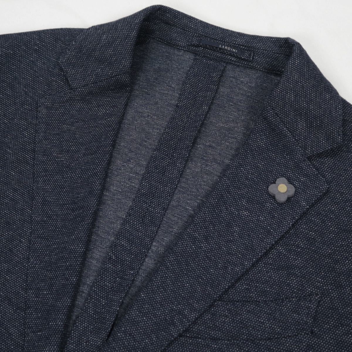 新品 LARDINI テーラードジャケット 52 ダークネイビー 定価 10.5万 ラルディーニ ジャケット イタリア製 LARDINI - 中古ラルディーニ 超高級 春夏 0